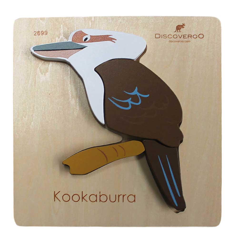 Wooden kookaburra puzzle for small fingers. Ages 12 months plus, Australian Museum Shop online