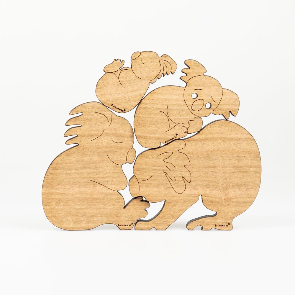 Koala huddle puzzle made in Australia from sustainably sourced timber