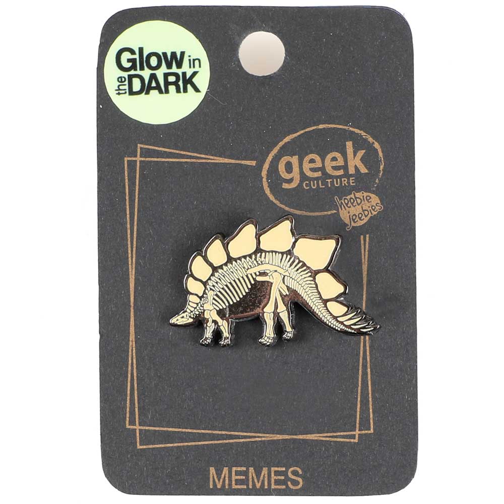 Glow in the dark stegosaurus skeleton pin Australian Museum Shop Online